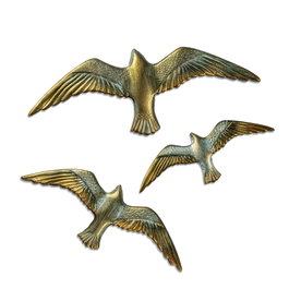 Aberto Design Flying Seagulls - 1 Decoración de Pared Dorada